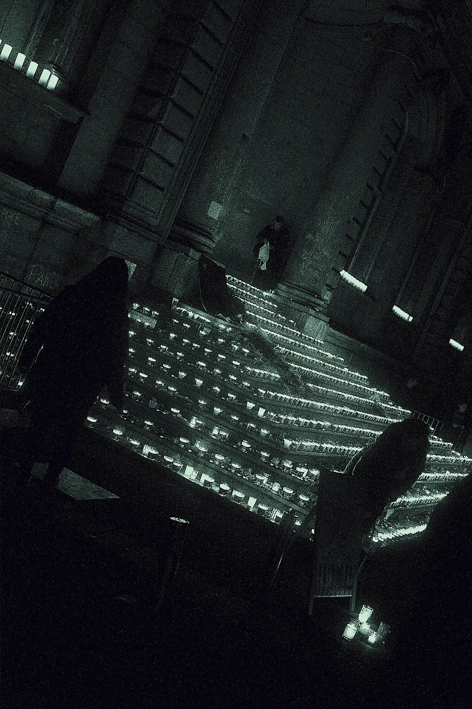 Lyon's Festival of Lights at night.